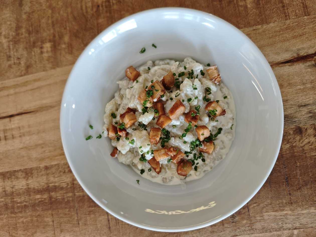 350g Bryndzové halušky so slaninou (1,3,7)