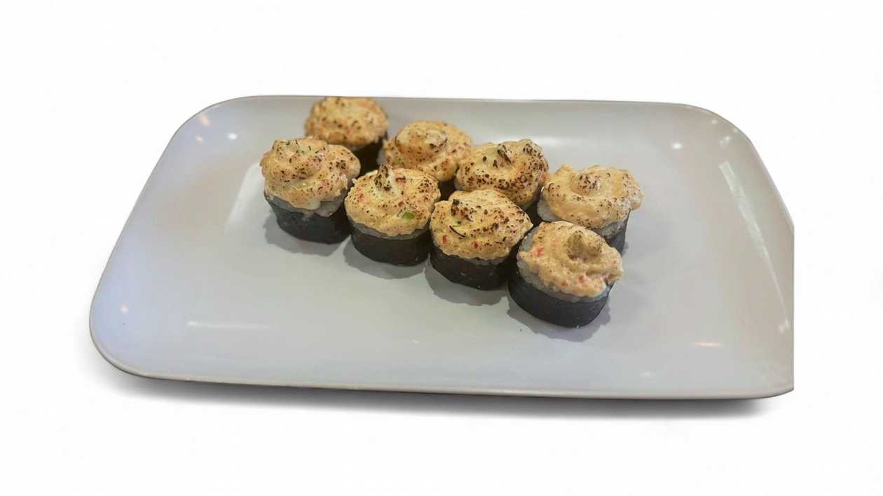 Pieczony roll z czapką krabową