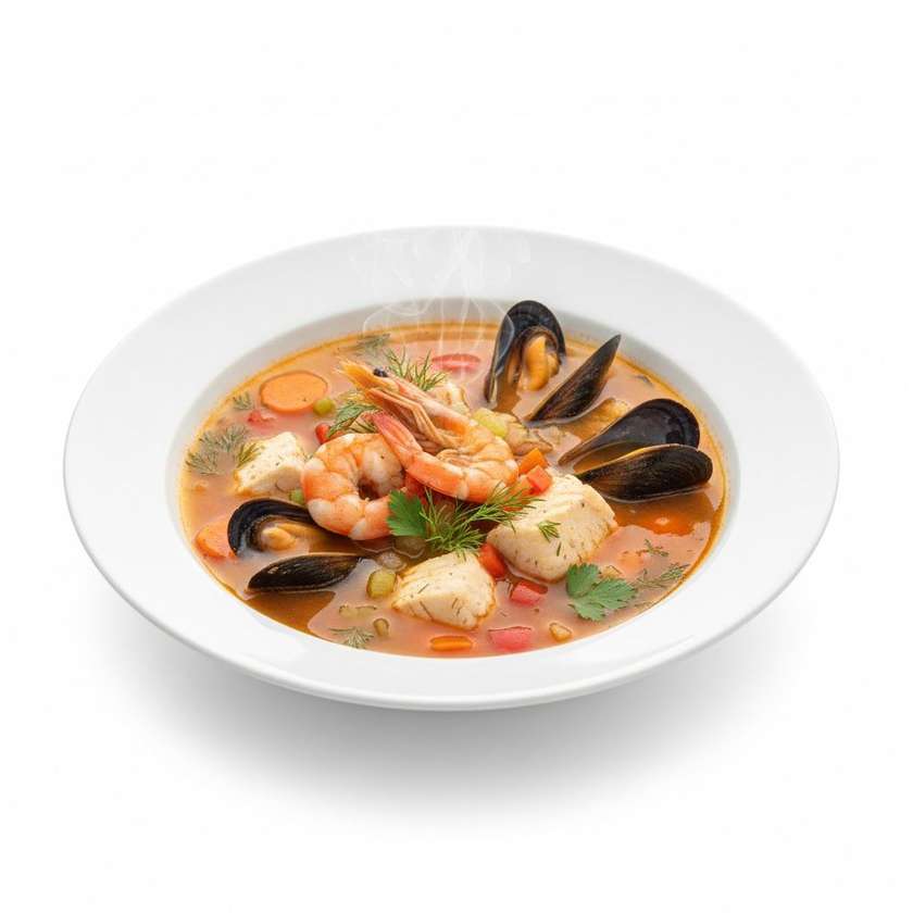 Crab soup with asparagus