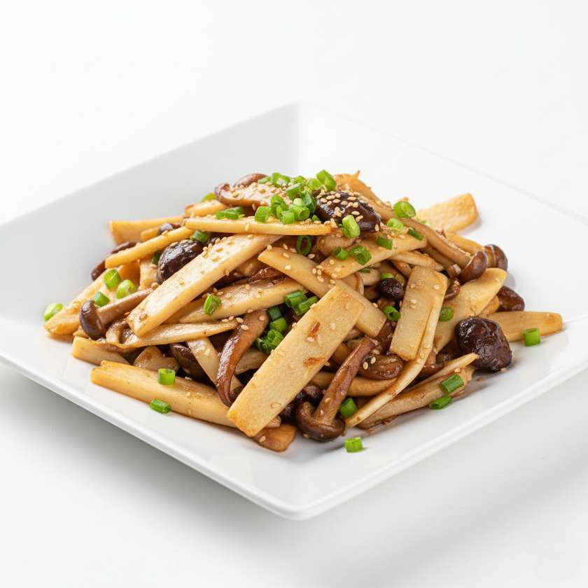 Fried Bamboo Shoots with Mushrooms