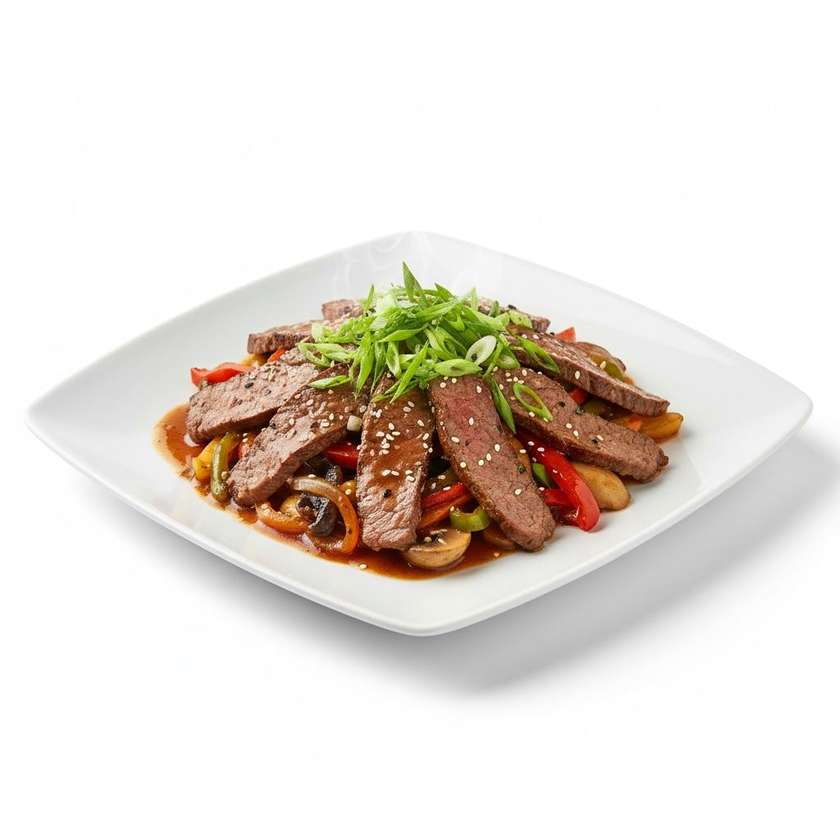 Beef on an iron plate