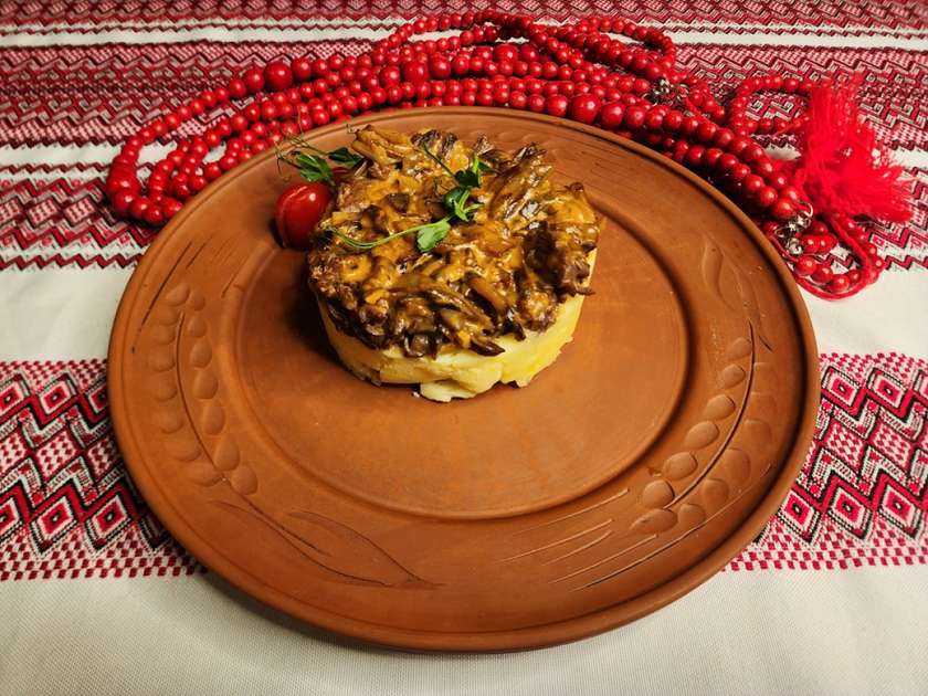 Beef stroganoff & mashed potatoes
