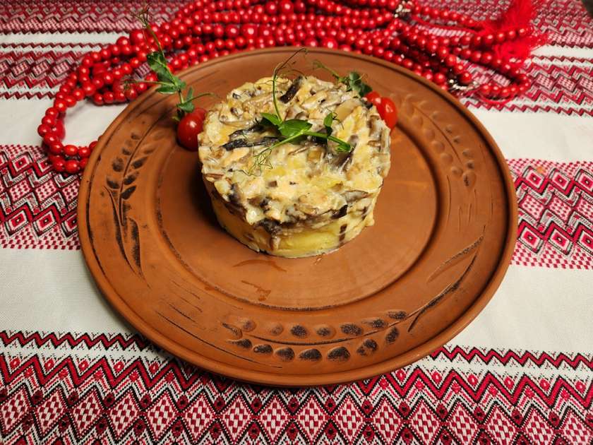 Chicken with mushrooms & mashed potatoes