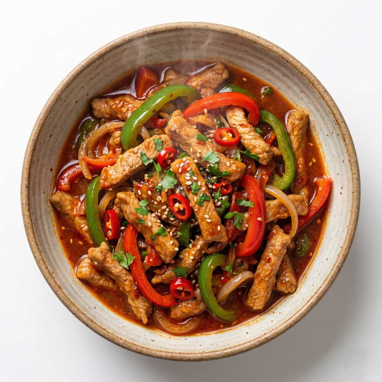 Spicy pork strips