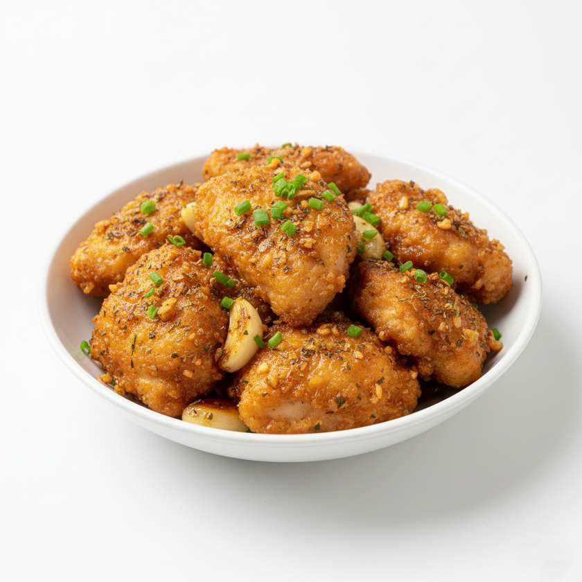 Fried chicken with garlic