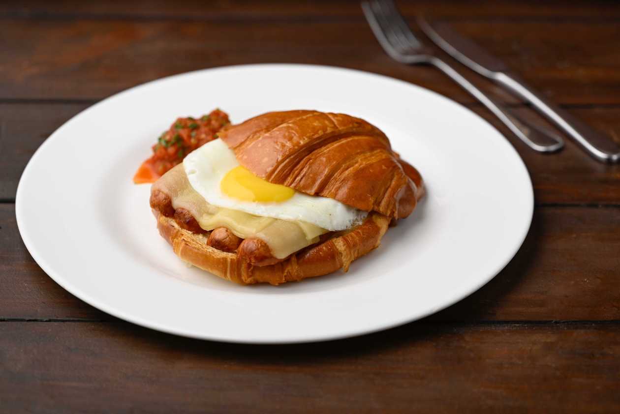 Egg & Cheese Croissant with Sausage