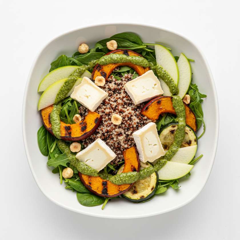 Bowl "Jesenný s horúcim mixom a Kozím syrom"