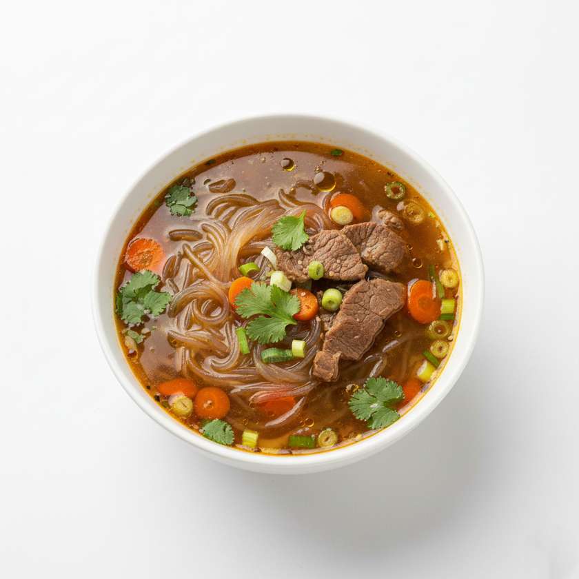 Beef soup with glass noodles