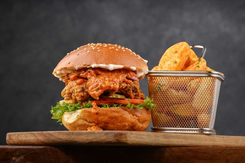 Crunchy Buffalo Chicken Burger