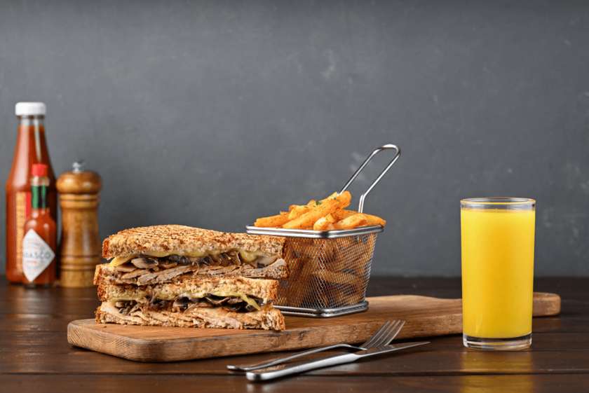 Cheesy Chicken & Mushroom Sandwich