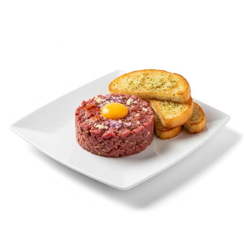 Steak tartare from genuine beef tenderloin
