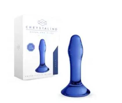 Plug Anal Vidro Star Cristalino Azul