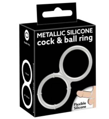 Anel Metallic Silicone Duplo