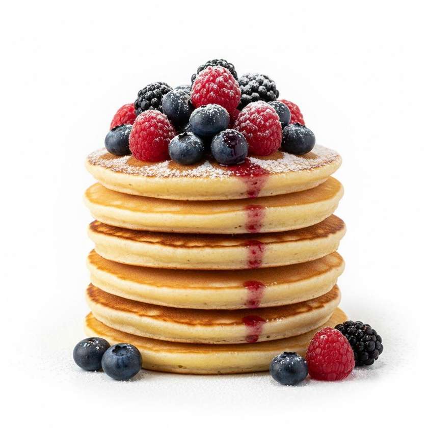 Pancakes with forest fruit mix