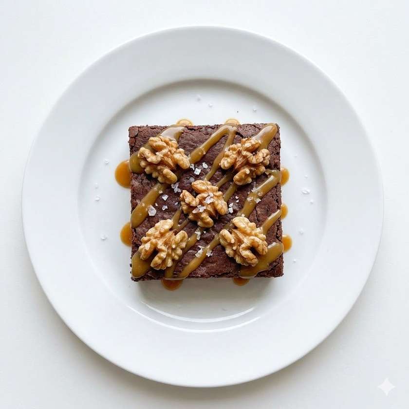 Chocolate brownie with salted caramel