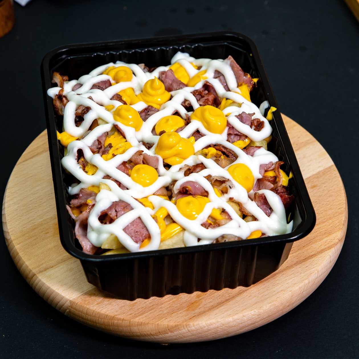 Bacon Cheese Chips and Garlic Sauce