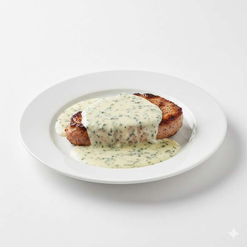 150g Pork Steak with Blue Cheese Sauce