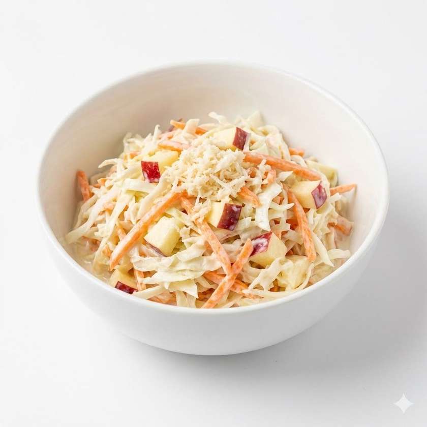 Coleslaw with horseradish and apples