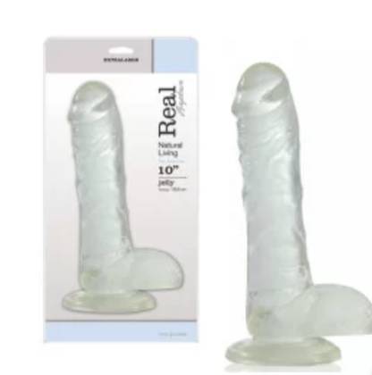 Dildo Gel Real Rapture 10" w/Balls Grande