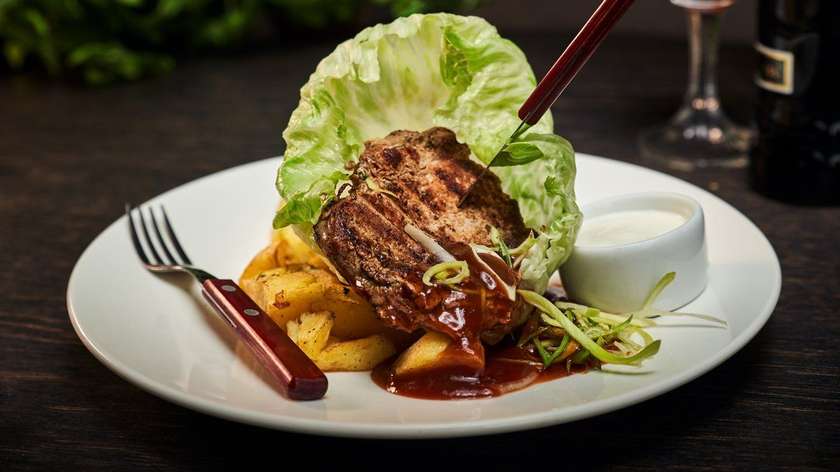 Grilled pork with oven baked potatoes