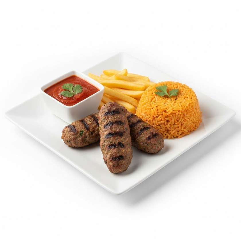 Kofte Kebab, Small Chips & Small Rice