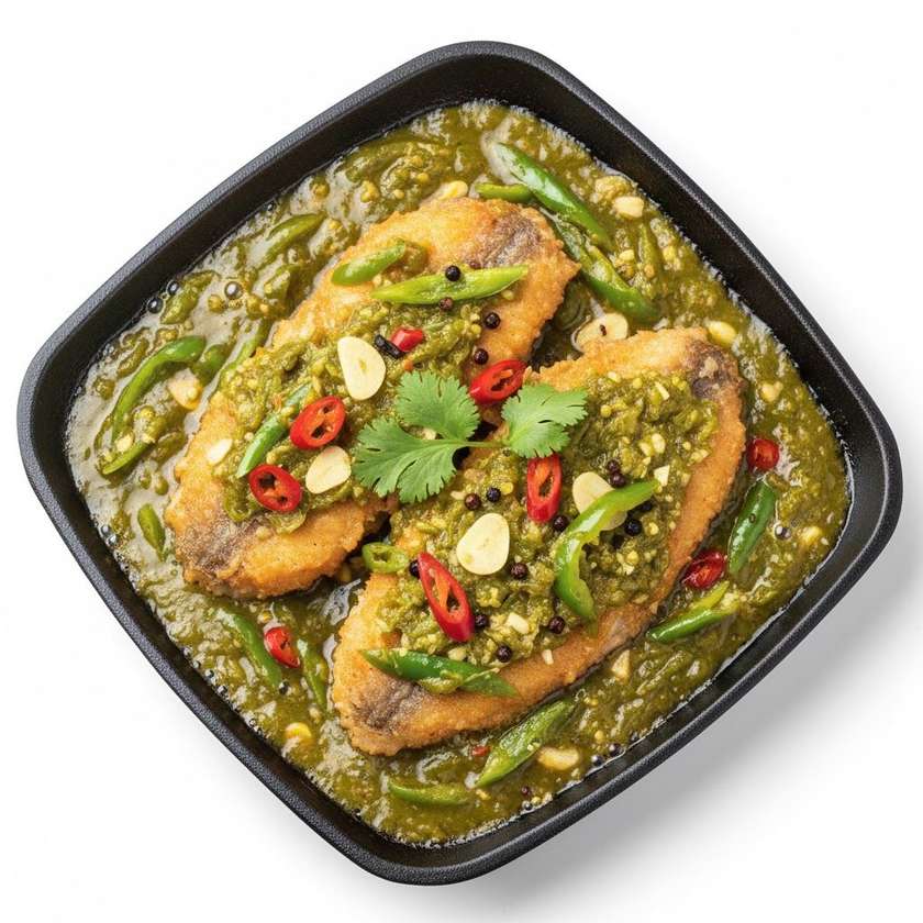 Sizzling Fish Greenpepper Sauce