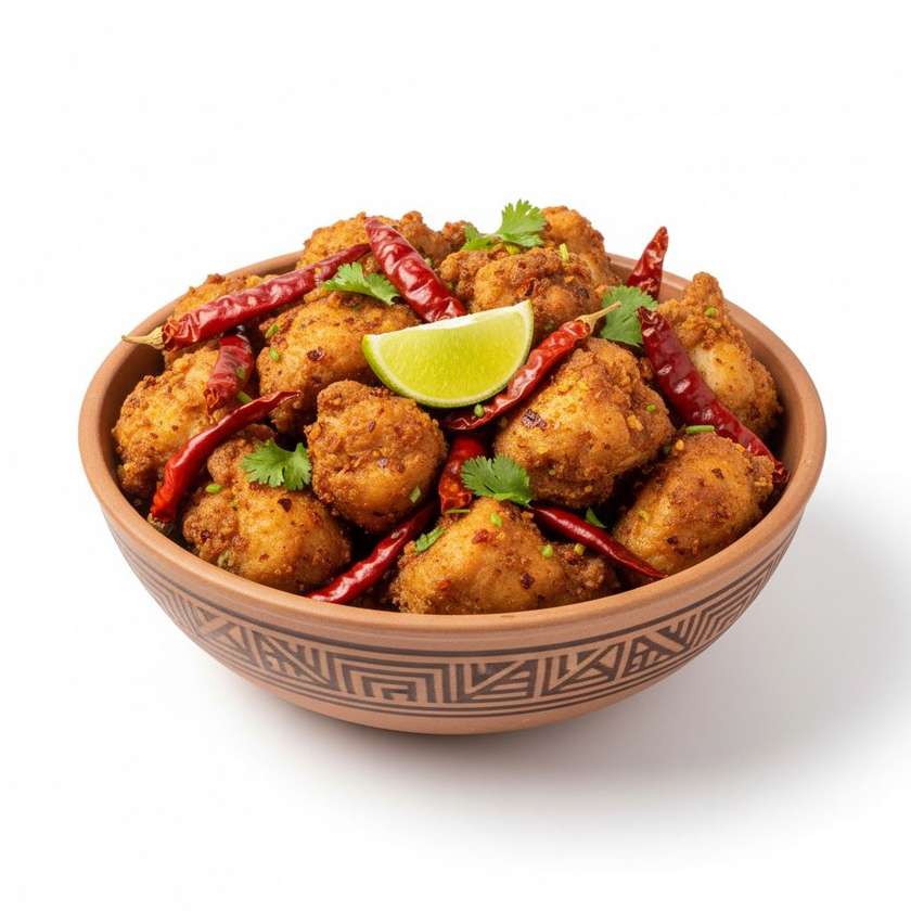 Crispy Pieces of Chicken with Red Pepper