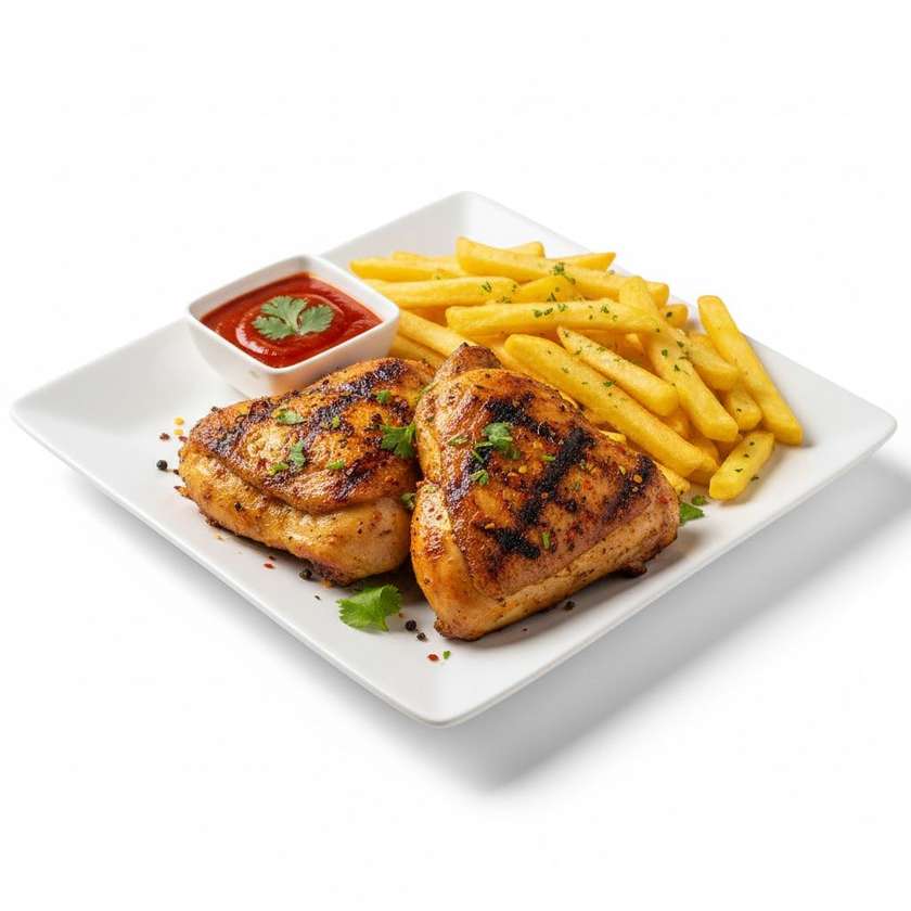 Chicken Thighs & Chips