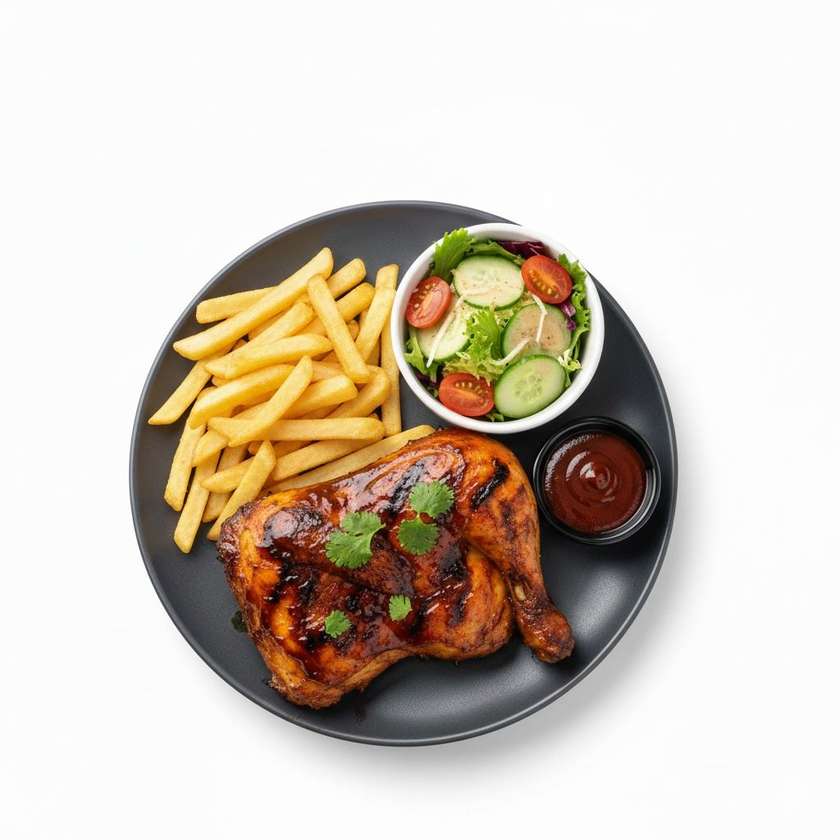 BBQ half chicken with any order side of your choice