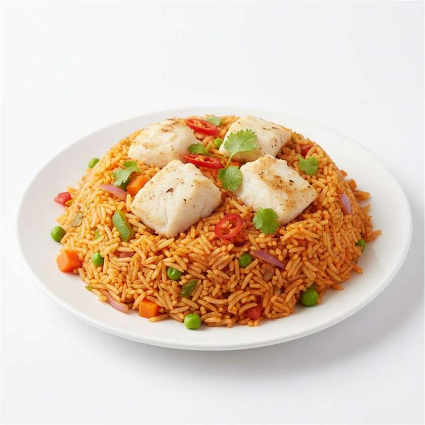 Cod fish vegetable jollof rice