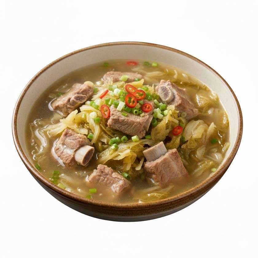 Sour Cabbage with Spare Ribs Soup