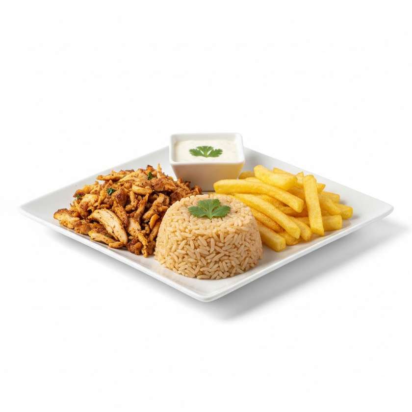 Chicken Doner, Small Rice & Small Chips