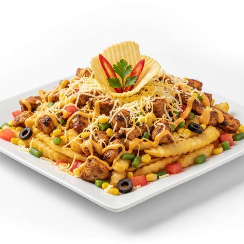 Chicken loaded fries