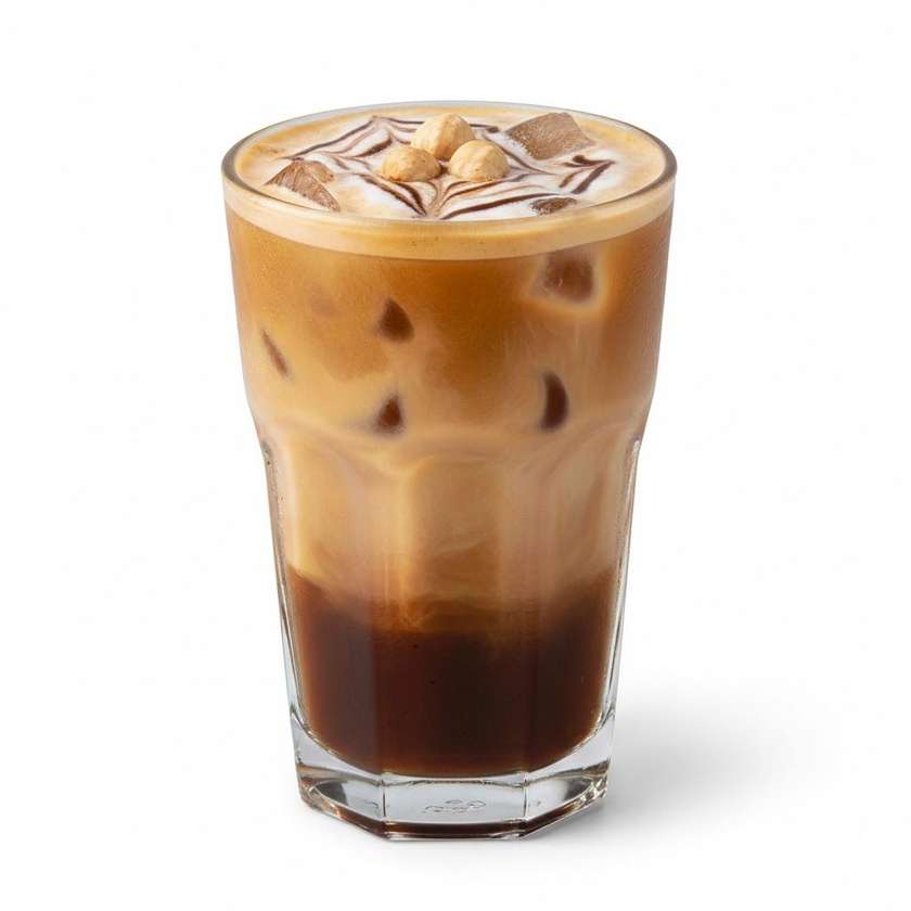 Hazelnut Ice Latte (Espresso, Hazelnut Syrup, Frangelico, Milk)