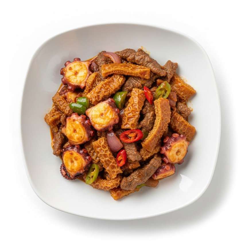 Octopus, Pig Tripe and Beef