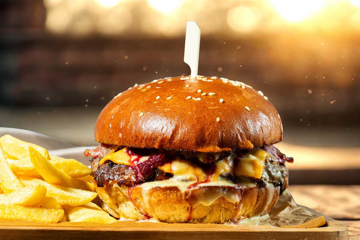 Burger With Beef And Blue Cheese