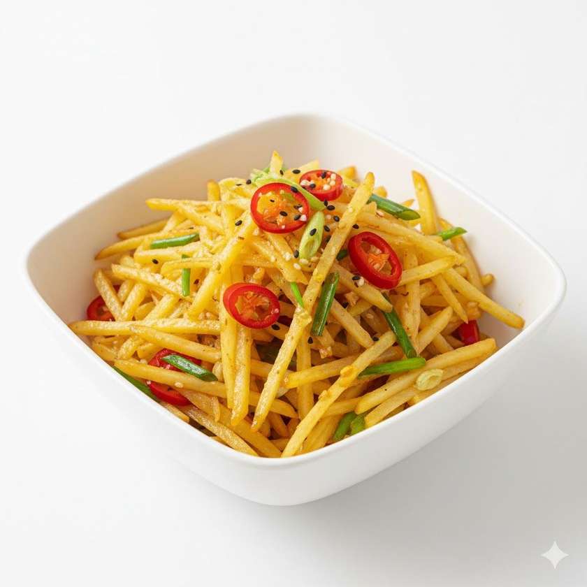 Shredded Potato with Chili and Vinegar