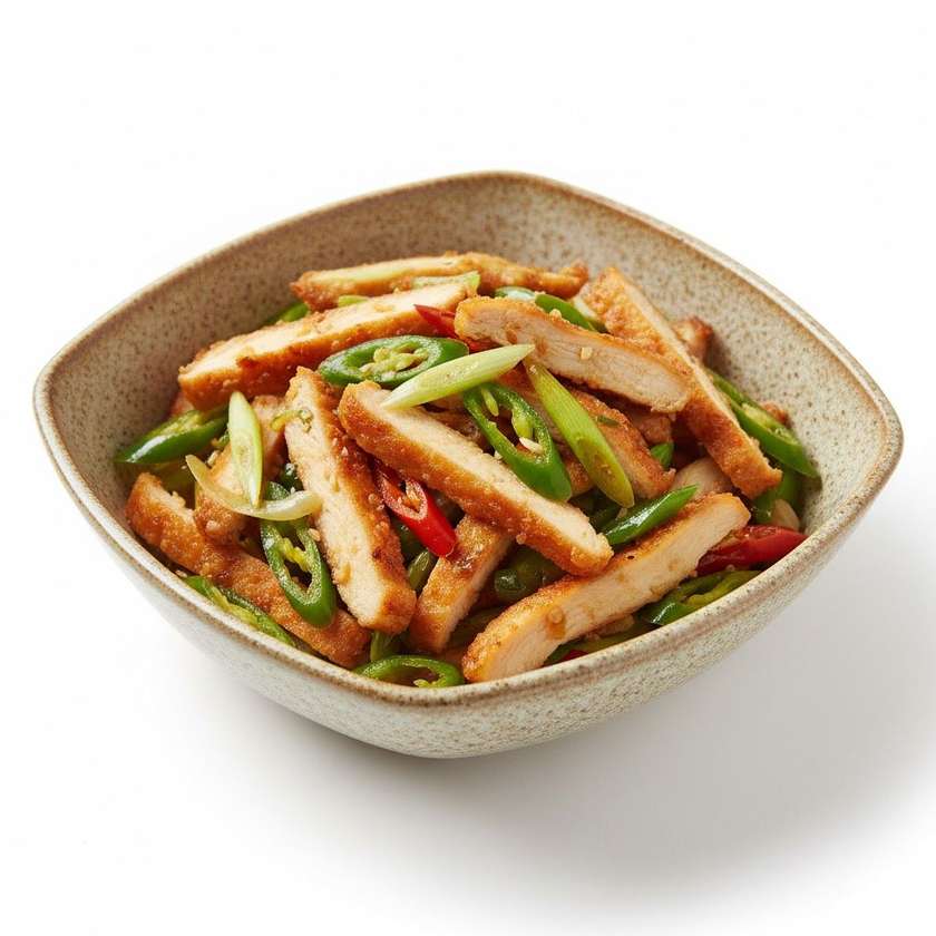 Sliced Chicken with Green Chili