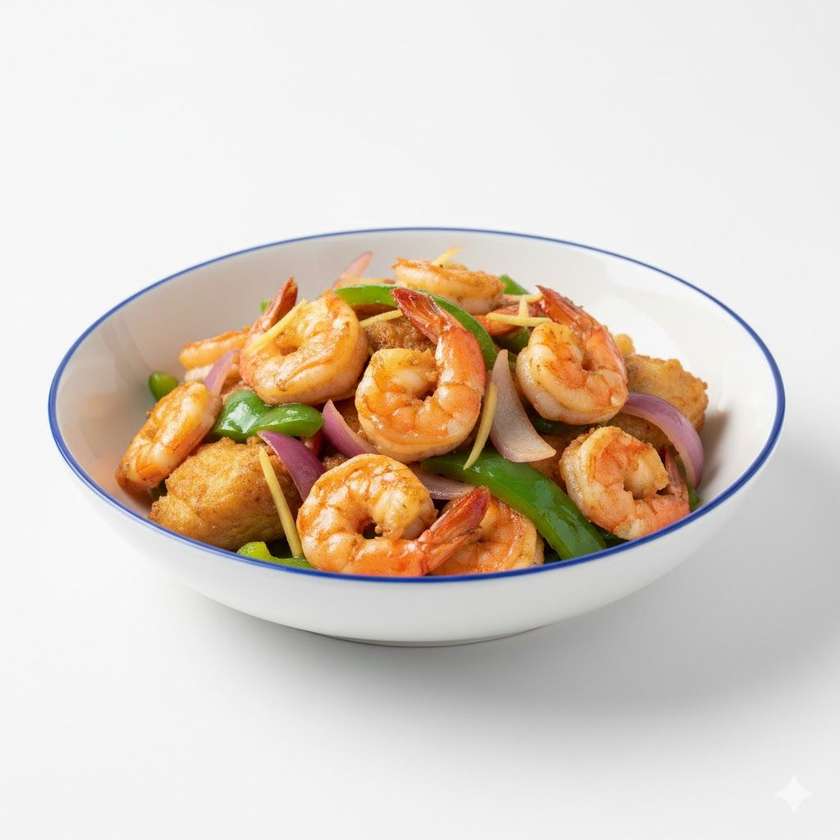 Stir Fried Shrimps and Fish
