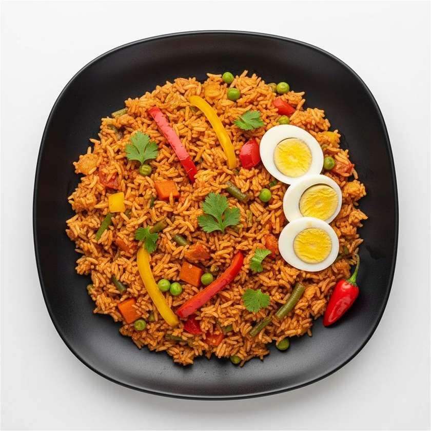 Egg vegetable jollof rice