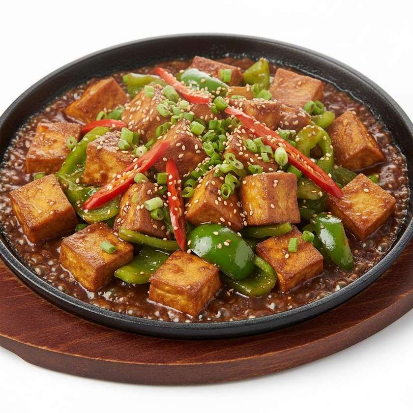 Sizzling Tofu with Greenpepper
