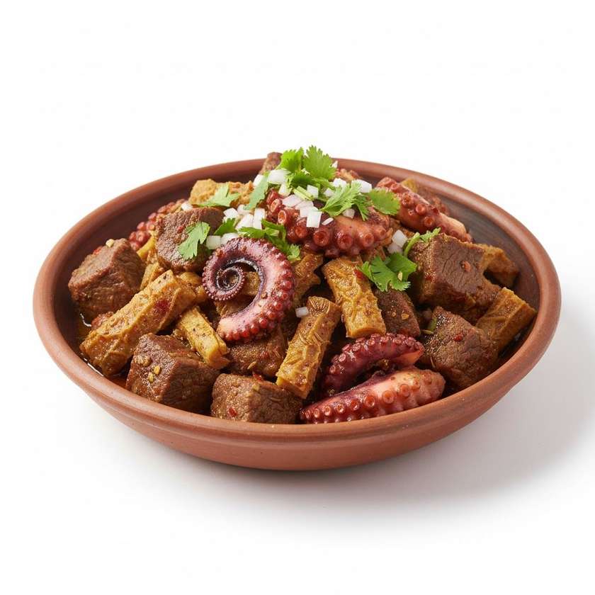 Beef, Pork Tripe and Octopus with Cumin
