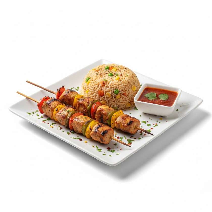 Chicken Kebab & Fried Rice