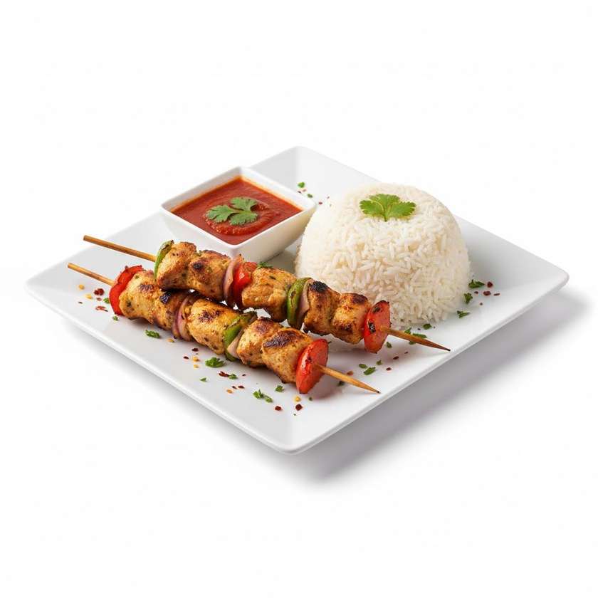 Chicken Kebab & Plain Rice