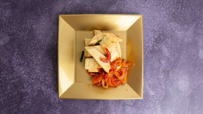 Fried Yam with Sauce
