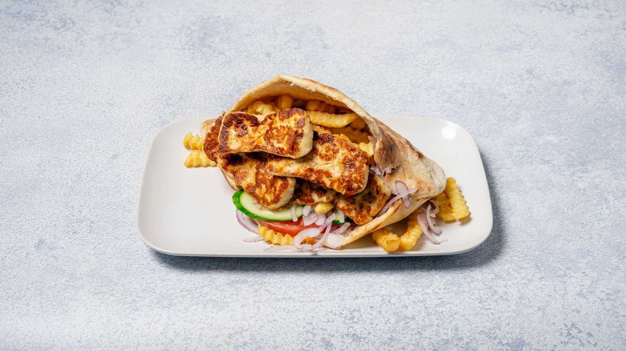 Χαλλούμι - Μανιτάρια σε Κυπριακή Πίτα