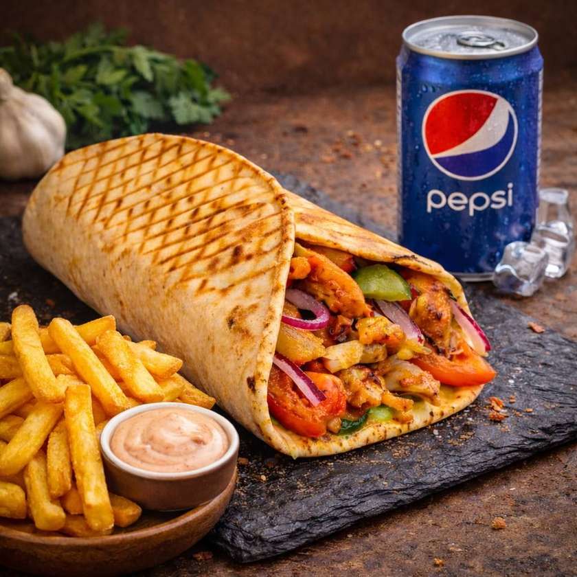 Kebabo lavaše komplektas su vistiena
