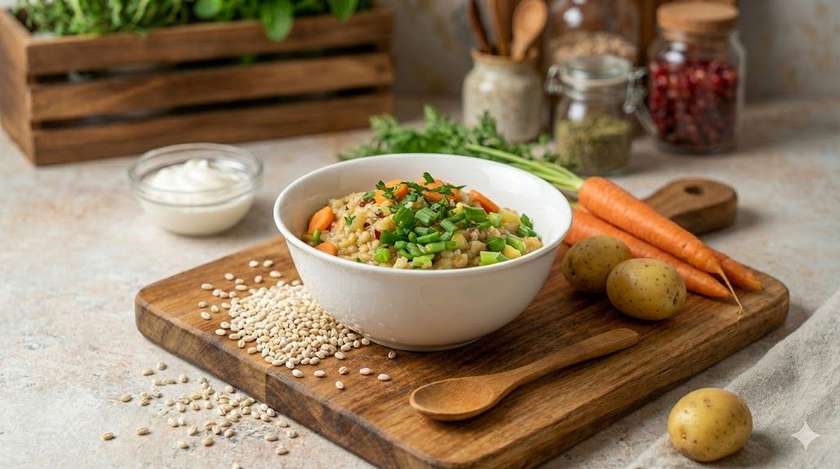 Kruubipuder aedviljade ja suitsusingiga