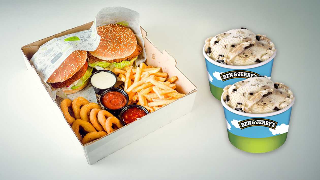Copy of King burgera komplekts ar Ben & Jerry's saldējumu x2 gb. 100 ml.
