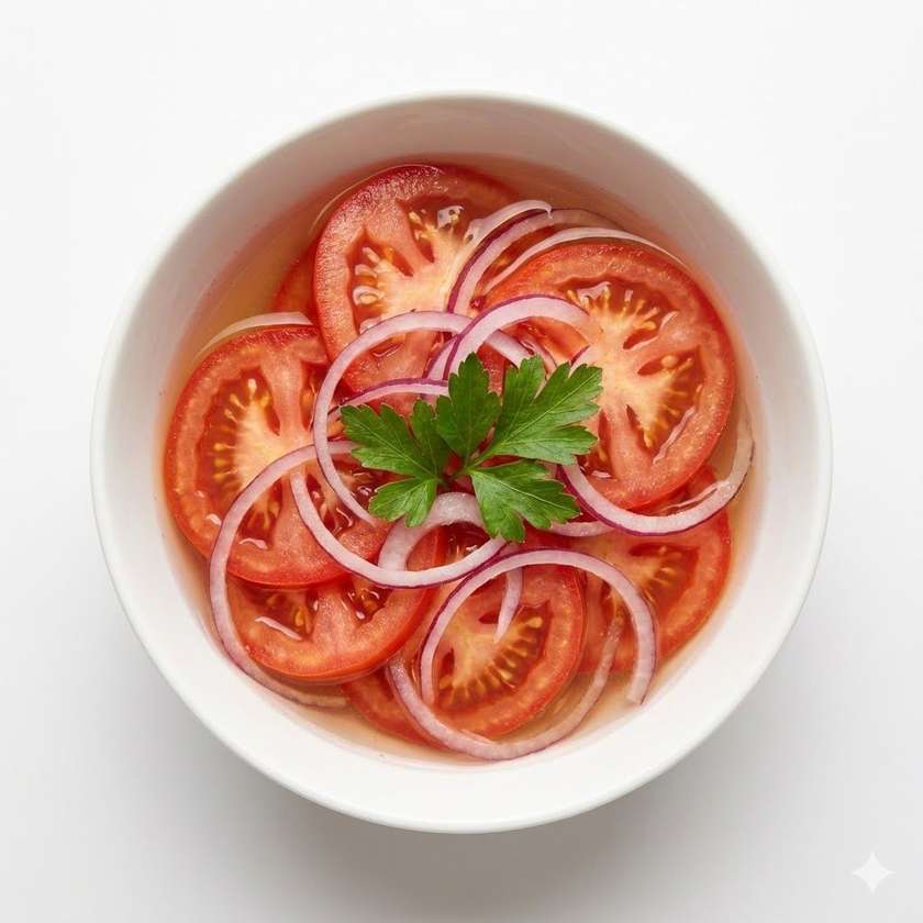 Paradajkový - v sladkokyslom náleve s červenou cibuľkou
